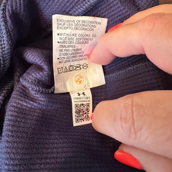 Under Armour NWT Project Rock Mens M Long Sleeve Fitted Thermal Crew Shirt Blue - Picture 6 of 10